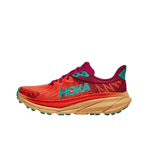 HOKA ONE ONE Challenger ATR 7 Slip-resistant Abrasion-resistant Low-top Беговые кроссовки Женские Красный Желтый