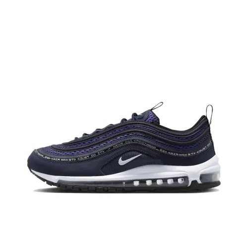 Nike Air Max 97 'Just DO IT' Устойчивый к истиранию Дышащий Низкий Топ Спортивная Повседневная Обувь Мужская Синий Белый