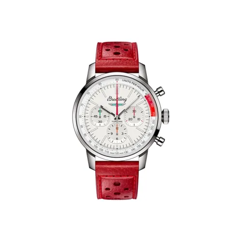 Breitling Автоматический Механический Часы Мужские 41 мм Белый Циферблат Корпус из Нержавеющей Стали