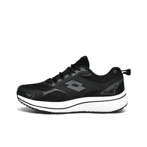 LOTTO Shock Absorbers Slip-Resistant Abrasion-Resistant Breathable Low-Top Running Shoes Women's Black White