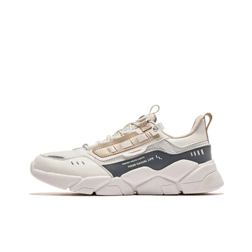 Erke Lead the new module series Противоскользящие устойчивые к истиранию низкий топ беговые кроссовки мужские бежевый умбра