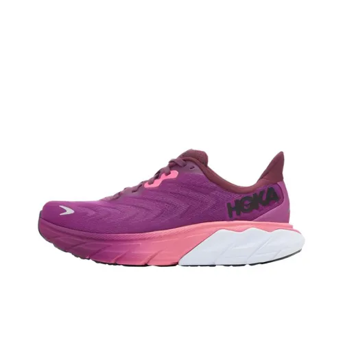 HOKA ONE ONE Arahi 6 Амортизация Износостойкий Низкий Топ Беговые кроссовки Женские Розовый