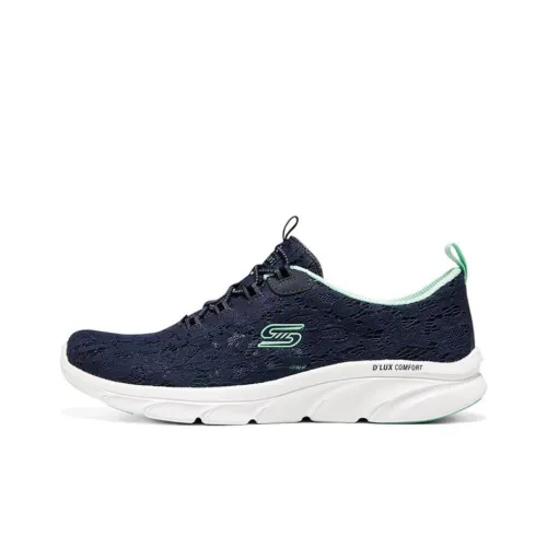 Skechers D'lux Comfort Low Топ Спортивная Повседневная Обувь Женская Морской Синий Светло-Зеленый