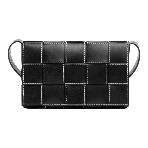 Bottega Veneta Cassette Телячья кожа Сумка через плечо Средний Мужской Черный