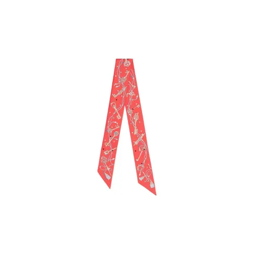 HERMES Шелковые шарфы Женские Гранат Красный