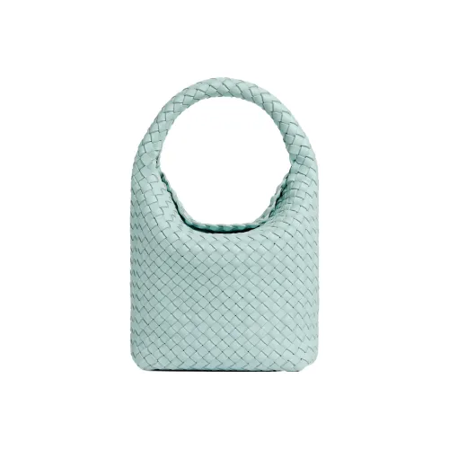 Bottega Veneta Cabat Sheepskin Bucket Bag Small Women's Blue Green