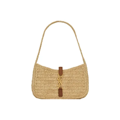 SAINT LAURENT LE5A7 Рафия с коровьей кожей и ткань сумка-хобо сумка сумка через плечо женская натуральная