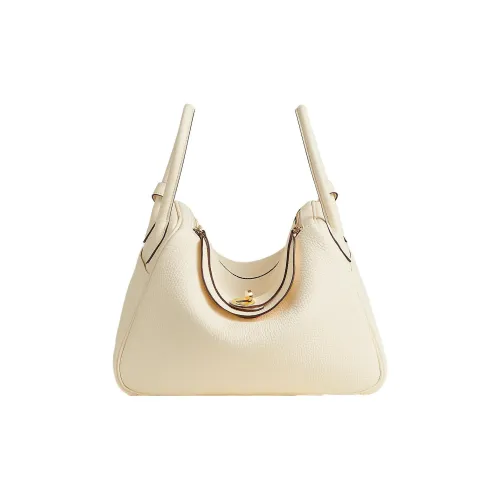 HERMES Lindy Taurillon Clemence Коровья кожа Сумка через плечо Женская I2 Nata Кремово-белый