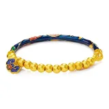 Золотой браслет с бусиной, половина браслета (Золотая-Синяя комбинация)