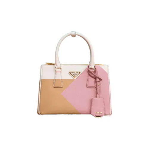 PRADA Galleria Killer Bag Кожа Сумка через плечо Сумка Маленькая Женская Кукурузный Желтый Лепесток Розовый