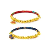 Браслет с золотыми бусинами, половина браслета (золото-красная цветовая схема + золото-синяя цветовая схема)