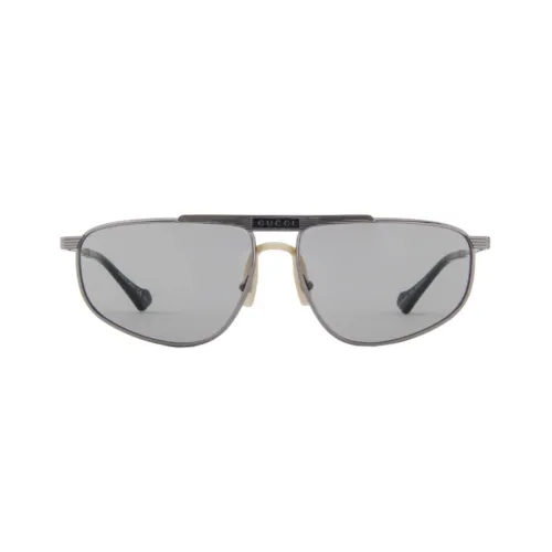 GUCCI Сплав Aviator Солнцезащитные очки Унисекс Серебряный