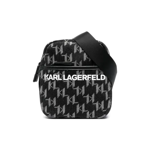Сумка Karl Lagerfeld Canvas Sling Сумка через плечо Сумка на плечо Маленькая Мужская Черная и Серая
