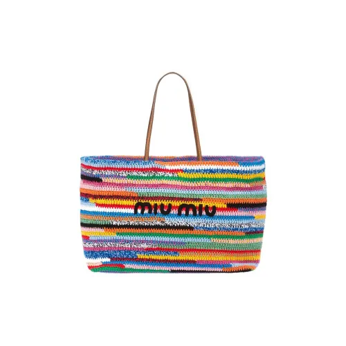 MIU MIU Кожа Контроллер Тоут Сумка Сумка для покупок Сумка Обычный Женские Многоцветный