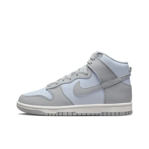 Nike Dunk High Устойчивые к истиранию Дышащие Высокие Кроссовки для скейтбординга Женские Серый Синий