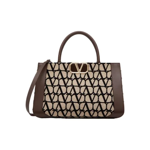 Valentino Vlogo Сумка через плечо с тканью и кожей средний размер женский бежевый