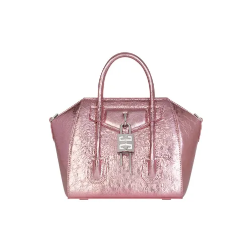 GIVENCHY Antigona Lock Lambskin Crossbody Bag Mini Shoulder Bag Women's Pink
