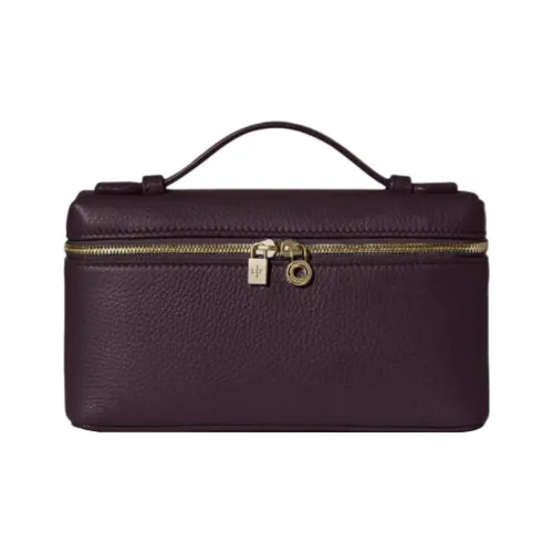 Loro Piana ExtraPocket Кожа Косметичка Маленькая Квадратная Сумка Сумка через плечо Женская Темно-фиолетовая