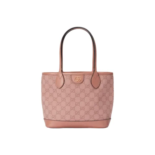 GUCCI Ophidia Холст и Кожа Комбинированная Сумка-тоут Сумка для покупок Маленькая Сумка Женская Розовая