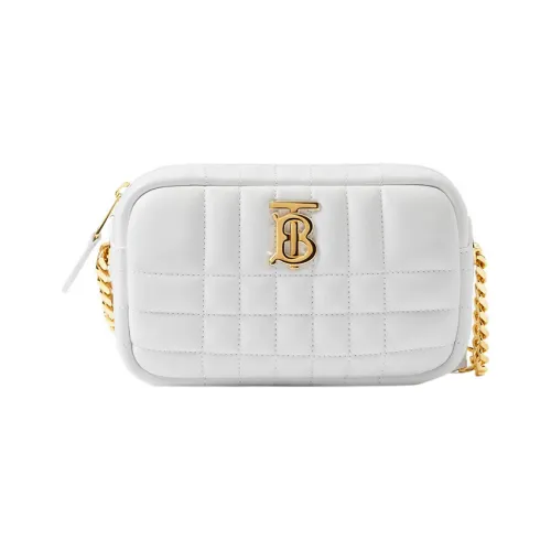 Burberry Lambskin Camera Bag Crossbody Bag Mini Women's White