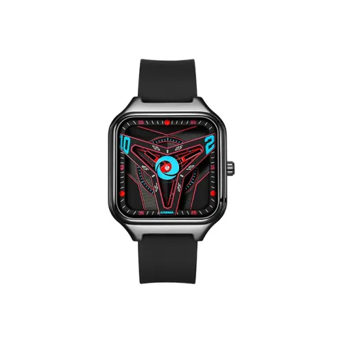 CASIMA Cyberpunk Кварцевый механизм Силиконовый ремешок Часы Мужские Черный циферблат