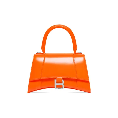 Balenciaga HOURGLASS Телячья кожа Сумка через плечо Сумка Маленькая Женская Неоново-оранжевый