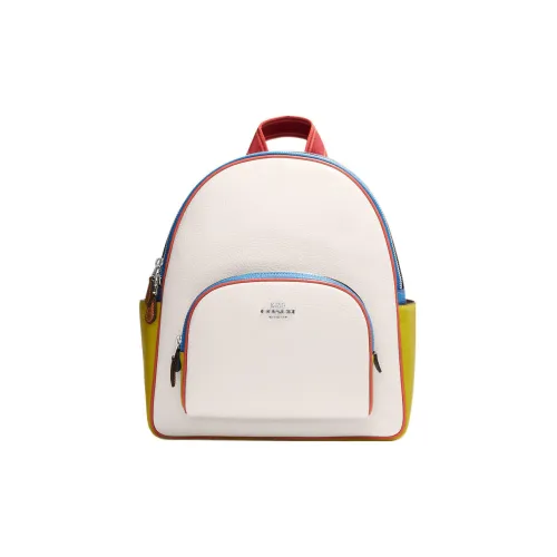 COACH Court Кожа Рюкзак Стандартный Женская Белый