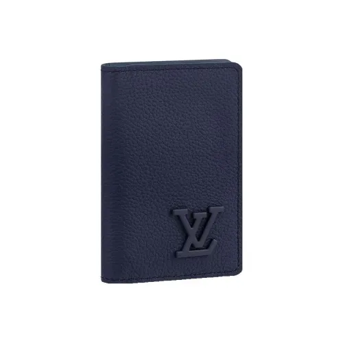 LOUIS VUITTON Pocket Organizer Коровья кожа Кошелек Мужской Морской синий