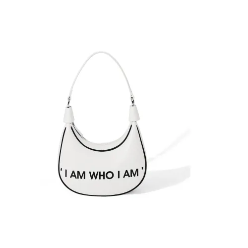 IAB Коровья кожа Баскетбольная сумка Полумесяц Сумка Средняя Сумка Унисекс Айвори Белый