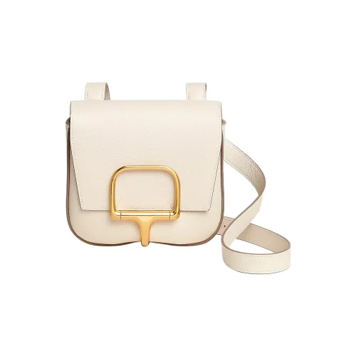 HERMES Della Cavalleria Epsom Телячья кожа Сумка через плечо Мини Женские 10 Craie Milkshake Белый