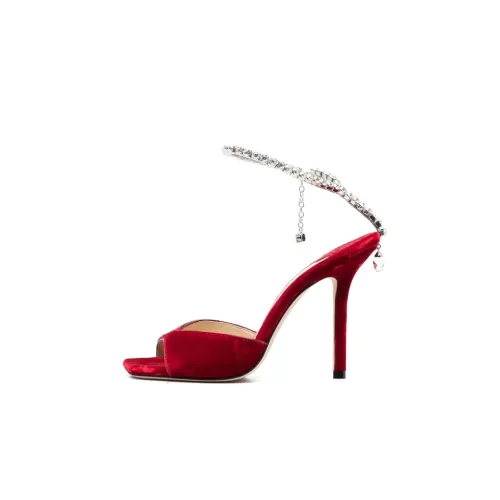 Jimmy Choo Saeda One Strap Sandals 10 см Женские Red