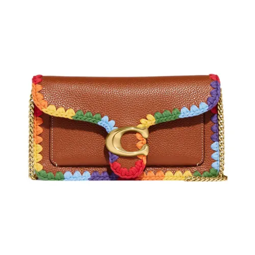 COACH Tabby Кожа GOD OF Вино Сумка Сумка через плечо Маленькая Женская Коричневая и Радужная