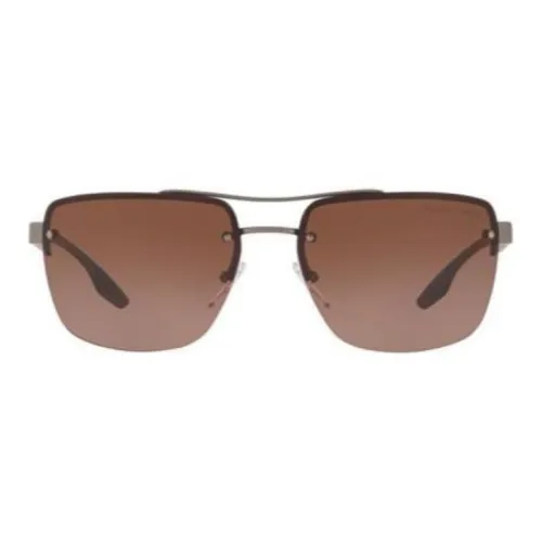 PRADA Сплав Aviator Солнцезащитные очки Мужские Коричневые