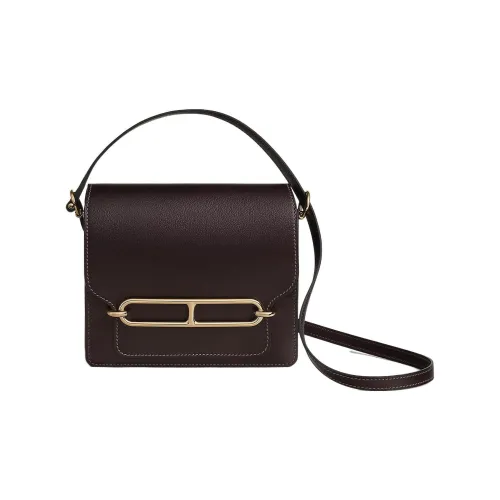 HERMES Roulis Evercolor Телячья кожа Свиной нос Сумка Кошелек Ручная сумка через плечо Мини Женские 46 Ebene Эбеновый