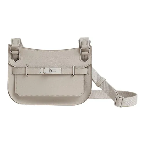 HERMES Jypsiere Evercolor Телячья кожа Сумка через плечо Мини Женская Бетонно-серый