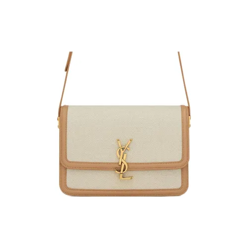 SAINT LAURENT Solferino Коровья кожа Сумка через плечо Стандартная Женская Золотисто-коричневая