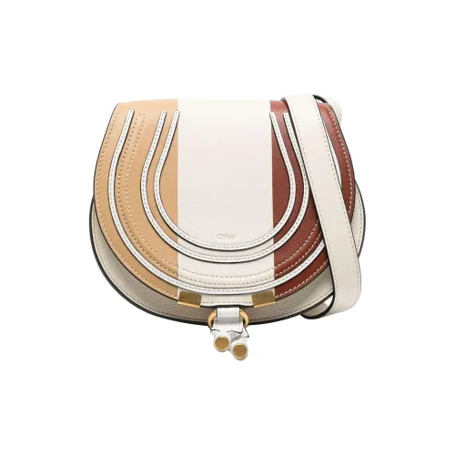 Chloe Marcie Телячья кожа Сумка через плечо Женская Темно-коричневый Светло-коричневый Бежевый