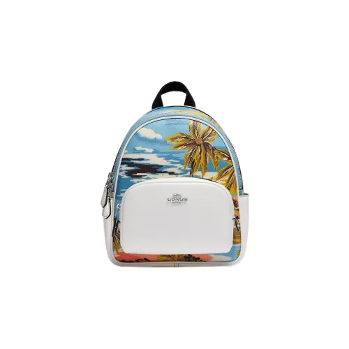 COACH Корт Холст с кожей Рюкзак Мини Женские Многоцветный