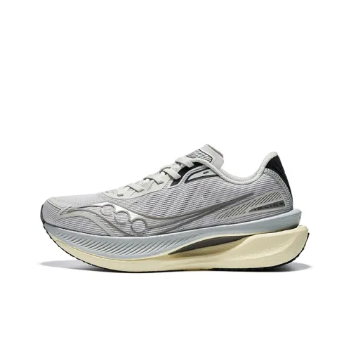 Saucony IDLING Cruise Амортизаторы Шок-абсорбирующие Устойчивые к истиранию Низкий Топ Тренировочные Беговые кроссовки Унисекс Серый