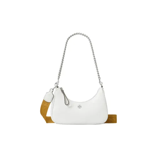 TORY BURCH Mercer Кожа Полумесяц Сумка Плечевая Сумка Маленькая Сумка Женская Белая
