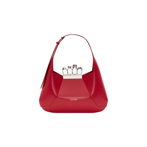 Alexander McQueen Сумка-хобо из гладкой коровьей кожи плечевая сумка женская красная
