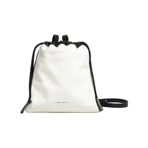 MARNI Рюкзак из коровьей кожи мужской белый зеленый