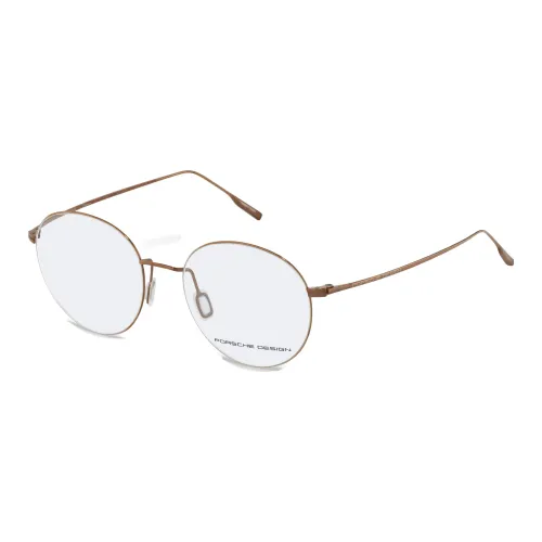 PORSCHE DESIGN Чистый титан Круглые оправы для очков Унисекс Коричневый