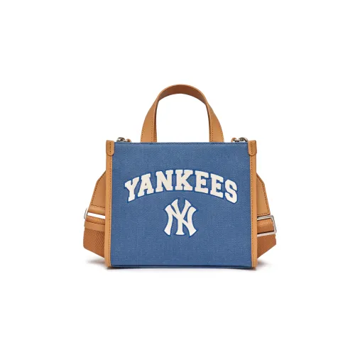 Mlb Base Logo New York Yankees Полиэстер Тот Сумка Сумка для покупок Сумка через плечо Сумка через плечо Унисекс Коричневый Синий