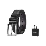 Серебристая пряжка - Черный ремешок + Лимитированная подарочная коробка