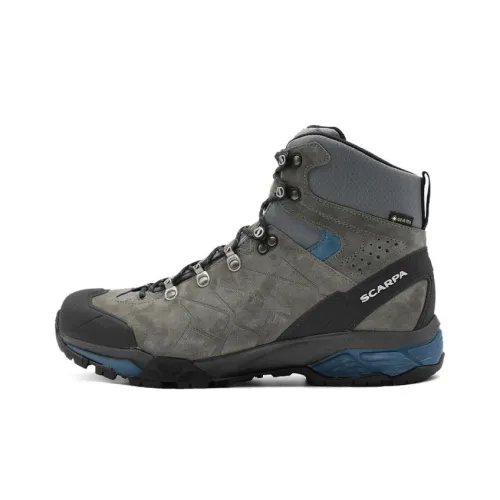 SCARPA ZG Trek Slip-Resistant Abrasion-Resistant Waterproof High Top Streetwear Men's Gray Blue SCARPA ZG Trek Противоскользящий Устойчивый к износу Водонепроницаемый Высокий Топ Уличная Обувь Мужская Серый Синий