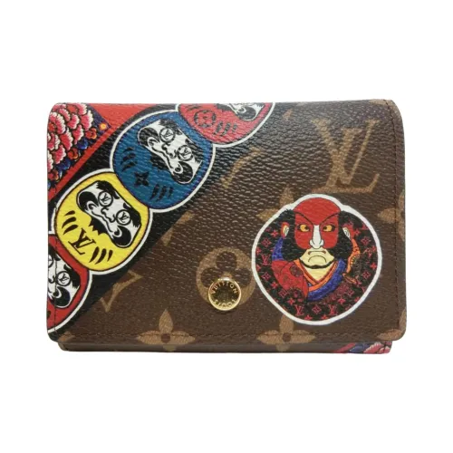 LOUIS VUITTON Victorine Холст Victoria Кошелек Унисекс Коричневый