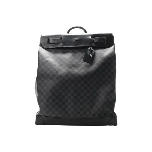 LOUIS VUITTON Steamer Холст и Кожа Сумка Мужская Черная Серая