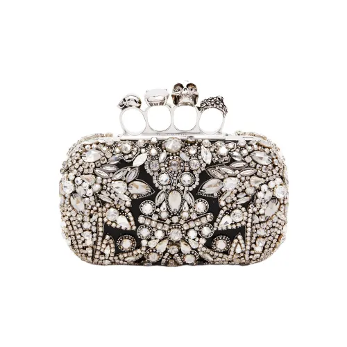 Alexander McQueen Sheepskin One Shoulder Crossbody Clutch Women's Light Ivory