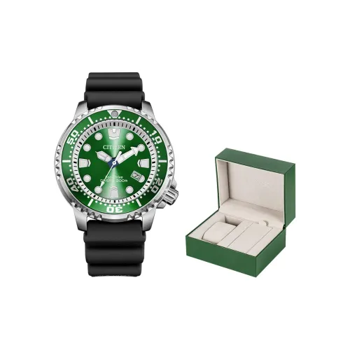 CITIZEN PROMASTER Series Светильник Кварцевый механизм Резиновый ремешок Часы Мужские Зеленый циферблат